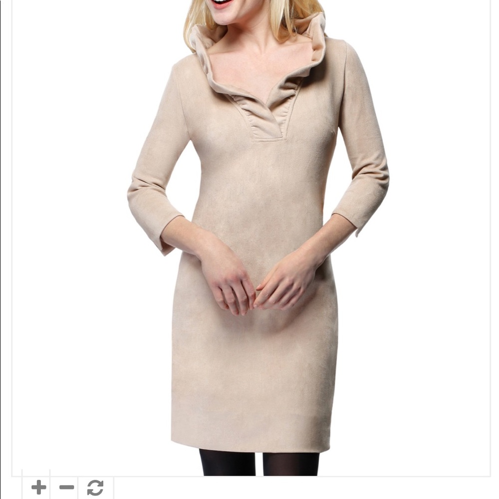 Sueded Ruffneck Dress